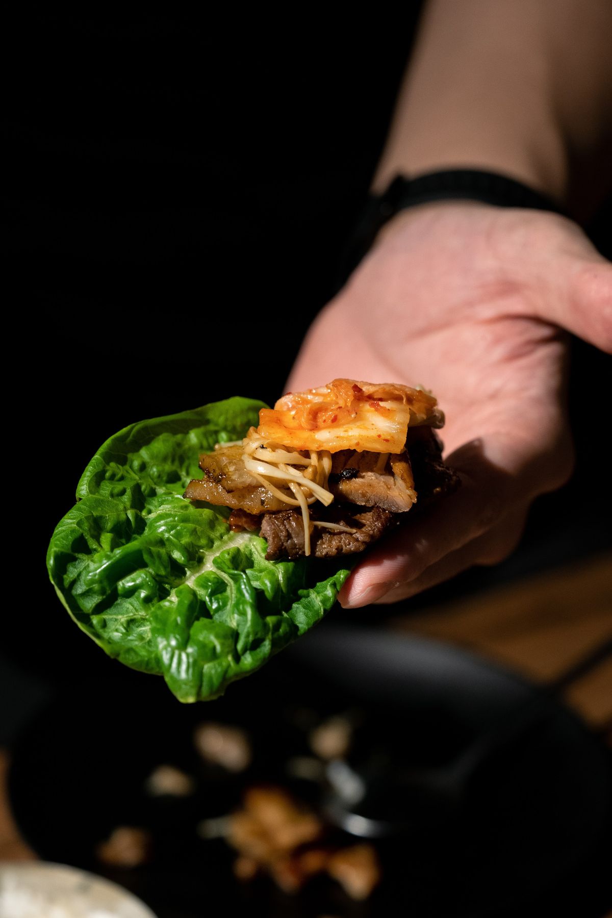 Asian Beef Lettuce Wraps with Rice Noodles