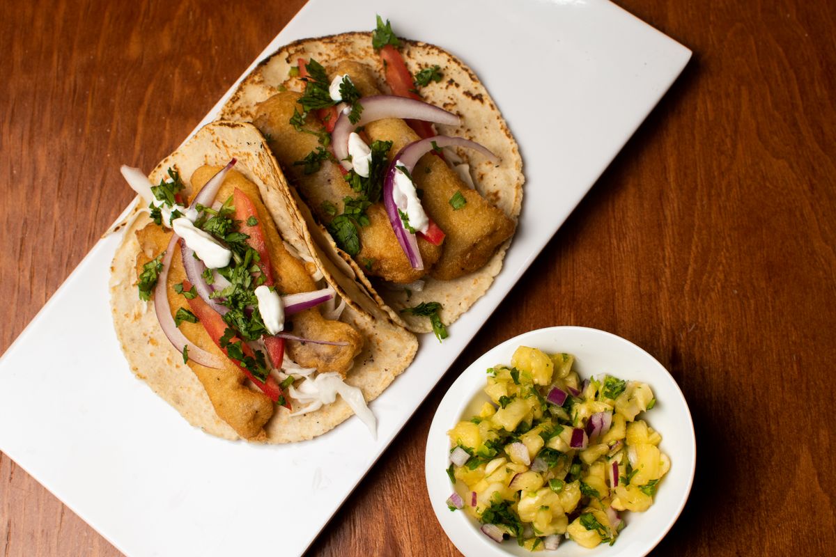 Blackened Fish Tacos with Pineapple Slaw
