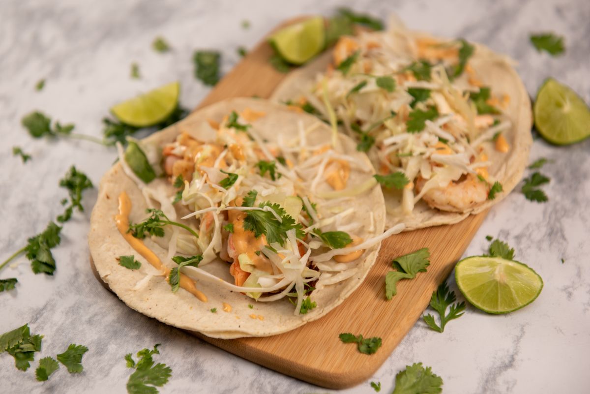 Cajun Shrimp Tacos with Cilantro-Lime Rice