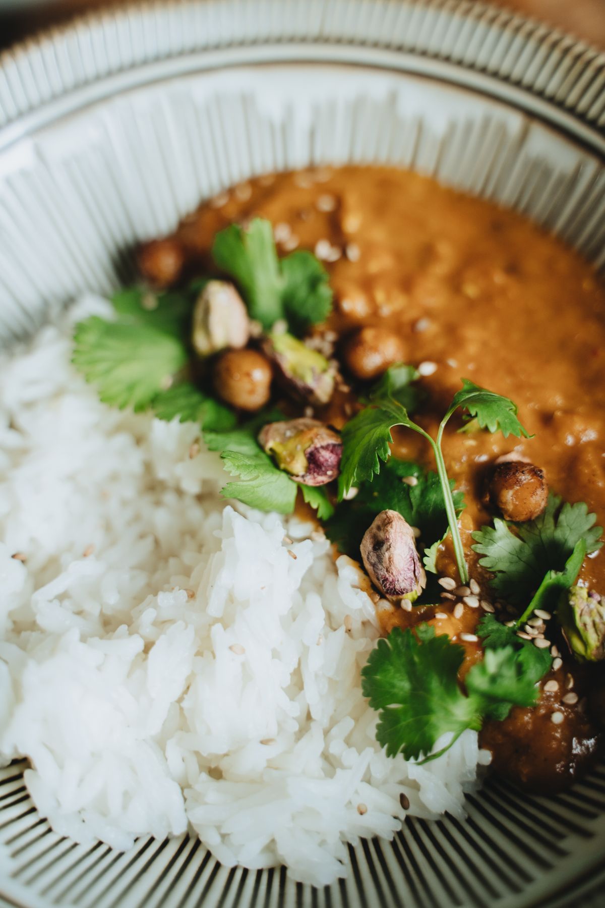 Chickpea & Sweet Potato Curry with Rice
