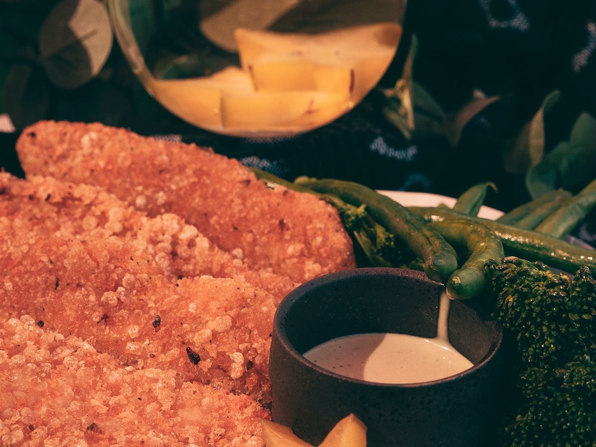 Crispy Baked Fish Sticks with Roasted Broccoli and Lemon Dip