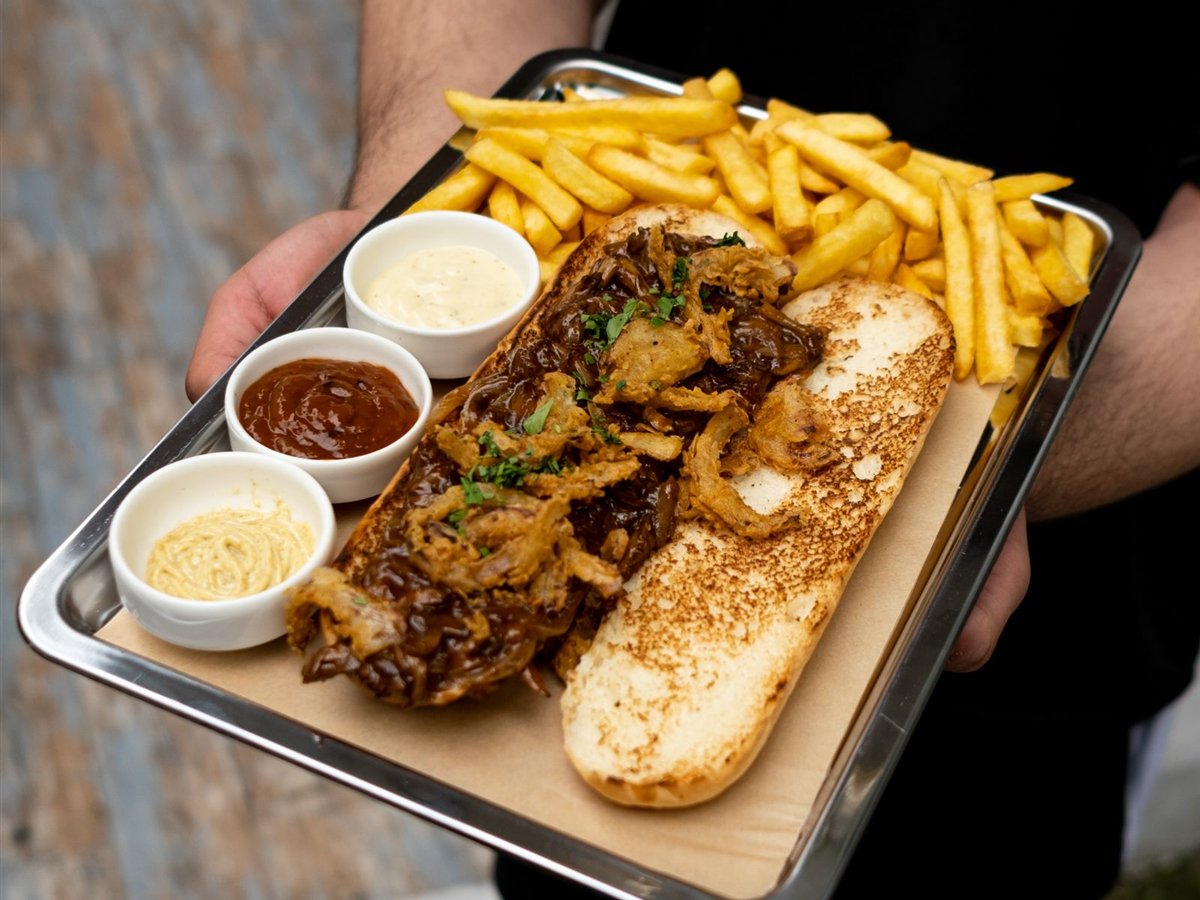 French Dip Sandwiches with French Fries
