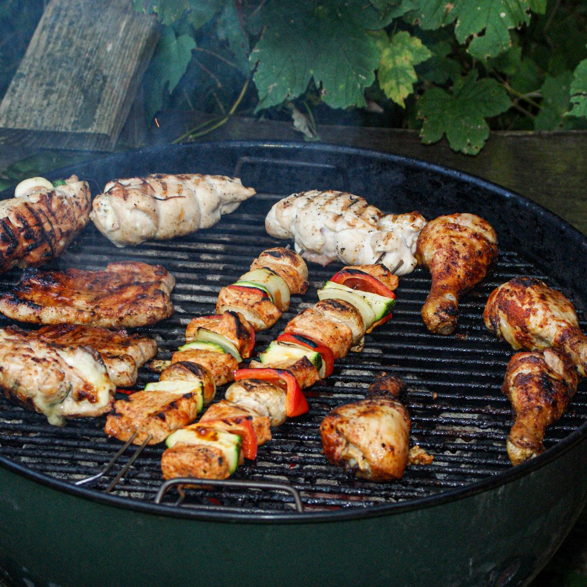 Herb-Marinated Grilled Chicken with Charred Vegetables
