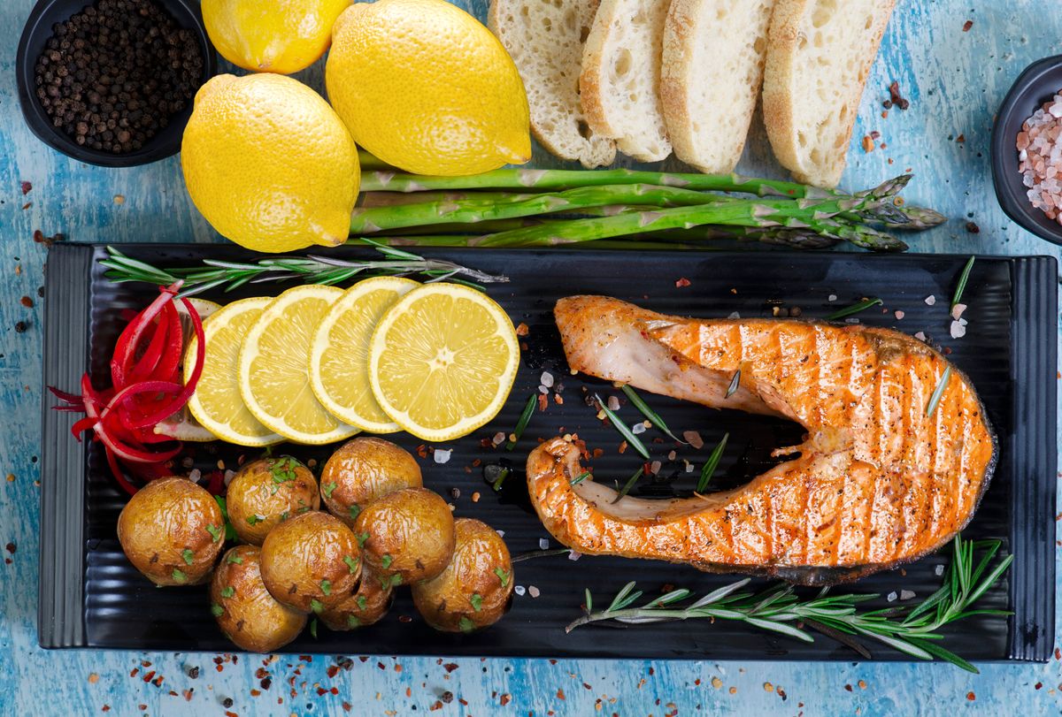 Sheet Pan Citrus Salmon with Asparagus and Baby Potatoes