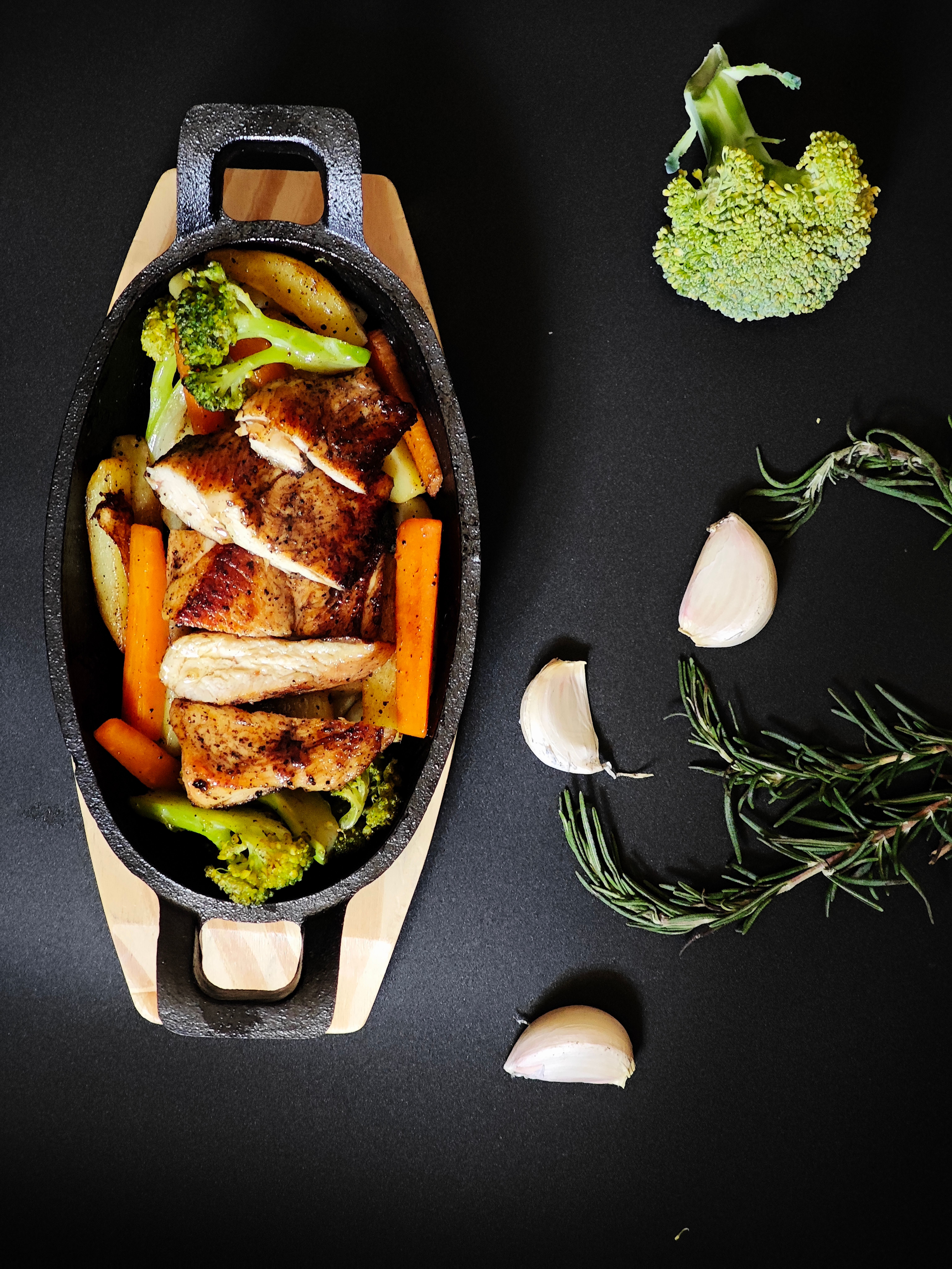 Sheet Pan Honey-Garlic Chicken with Broccoli and Sweet Potatoes