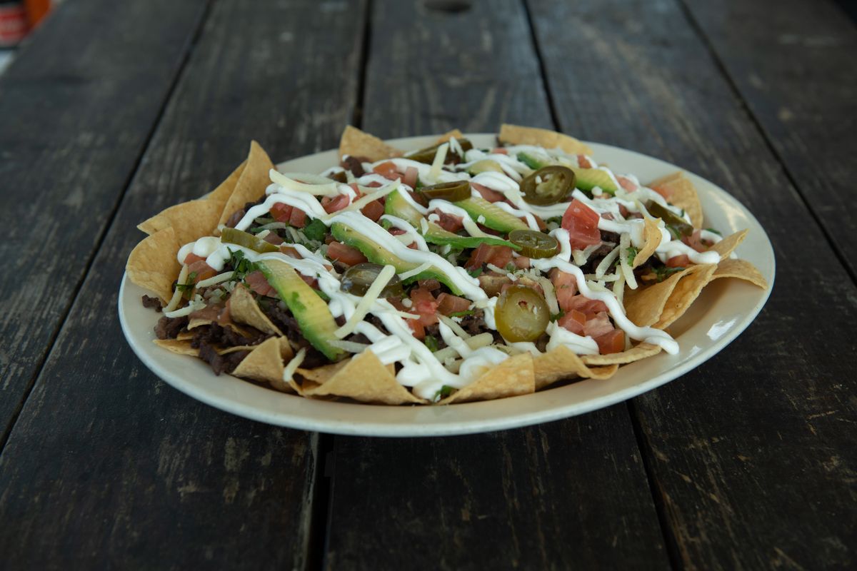 Sheet Pan Loaded Beef Nachos