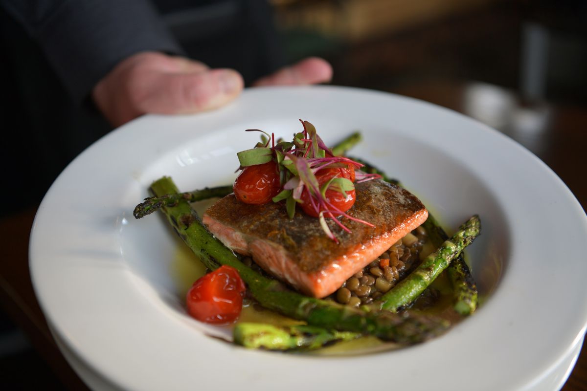 Sheet Pan Salmon with Asparagus and Cherry Tomatoes