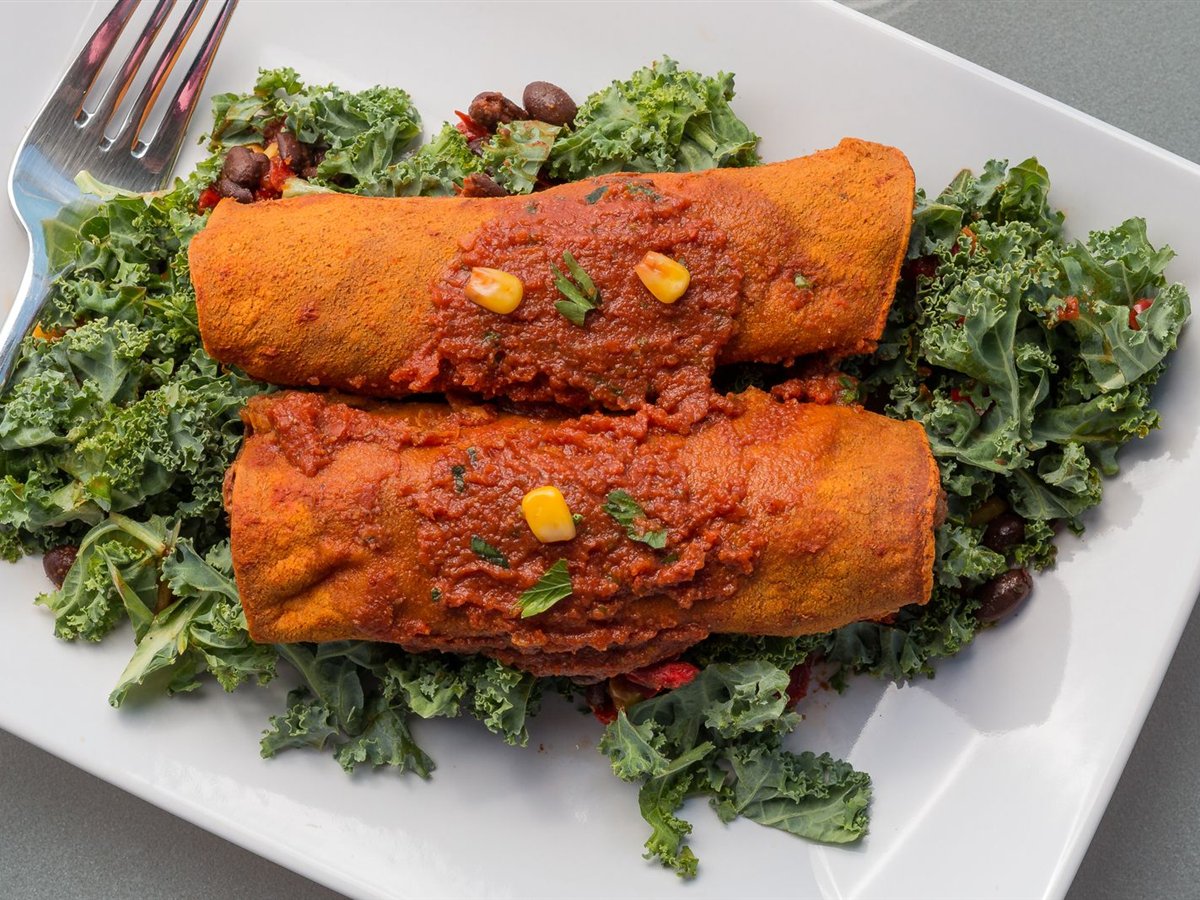 Vegetarian Black Bean and Sweet Potato Enchiladas
